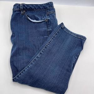 Michael Kors Women's Wide Leg Blue Trouser Jean Denim Size 14 Crop